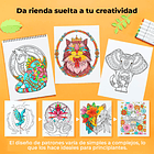 OHUHU SET 4 LIBROS PARA COLOREAR DOBLE CARA ANTI-SANGRADO 3