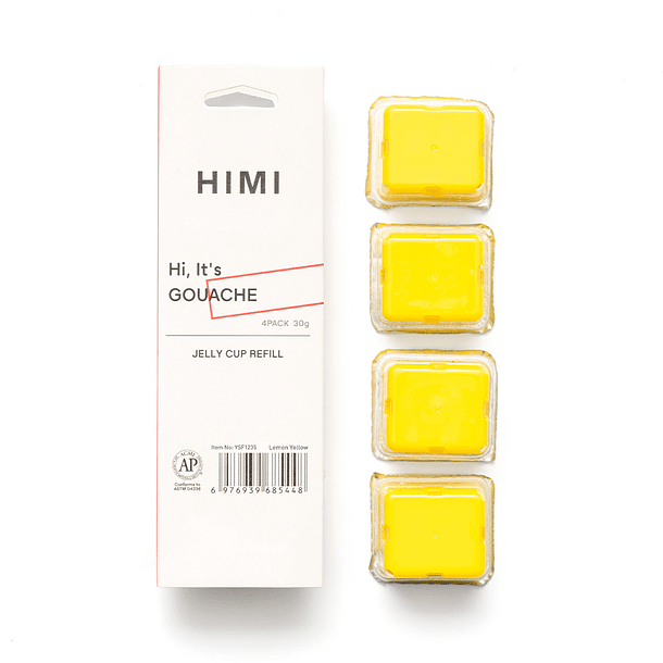 HIMI RECARGA GOUACHE 4 UNIDADES 30G LEMON YELLOW 
