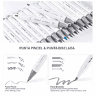 OHUHU 36 MARCADORES DE ALCOHOL GRISES + 1 BLENDER PINCEL BISELADA 2