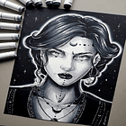 OHUHU 36 MARCADORES DE ALCOHOL GRISES + 1 BLENDER PINCEL BISELADA 7