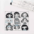 OHUHU 36 MARCADORES DE ALCOHOL GRISES + 1 BLENDER PINCEL BISELADA 8