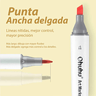 OHUHU 60 MARCADORES DE ALCOHOL + 1 BLENDER FINA BISELADA DELGADO (ILUSTRACION) 4