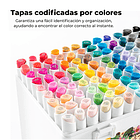 OHUHU 108 MARCADORES DE ALCOHOL + 1 BLENDER FINA Y BISELADA DELGADO TONOS BASICOS 5