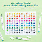 OHUHU 108 MARCADORES DE ALCOHOL + 1 BLENDER FINA Y BISELADA DELGADO TONOS BASICOS 2