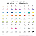 OHUHU 72 MARCADORES DE ALCOHOL + 1 BLENDER  PINCEL Y BISELADA 4