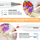 OHUHU 48 MARCADORES DE ALCOHOL TONOS MEDIOS + 1 BLENDER PINCEL Y BISELADA 2