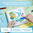 OHUHU 48 MARCADORES DE ALCOHOL TONOS MEDIOS + 1 BLENDER PINCEL Y BISELADA 7