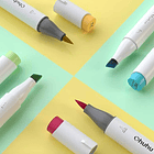 OHUHU 48 MARCADORES DE ALCOHOL TONOS MEDIOS + 1 BLENDER PINCEL Y BISELADA 8