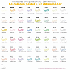 OHUHU 48 MARCADORES NUEVOS COLORES PASTEL FLORECIENTES PINCEL Y BISELADA 3