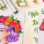 OHUHU 104 MARCADORES DE ALCOHOL + 1 BLENDER PINCEL Y BISELADA 7