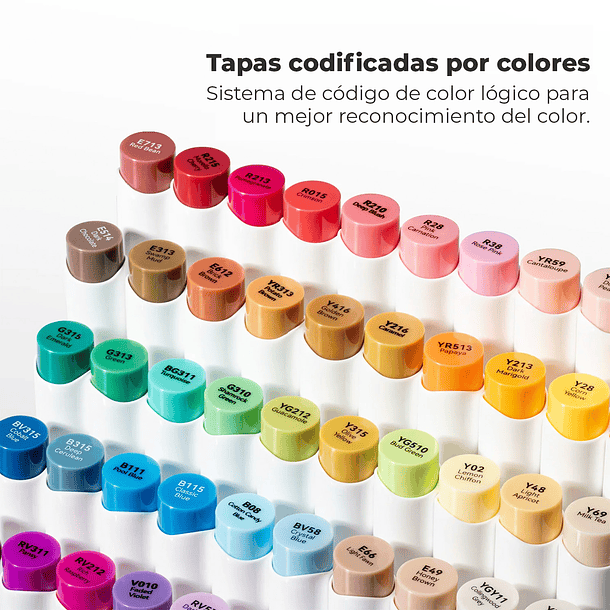 OHUHU 60 MARCADORES ARTÍSTICOS A BASE DE ALCOHOL SERIE HONOLULU S (PINCEL Y BISELADA SUAVE) 8