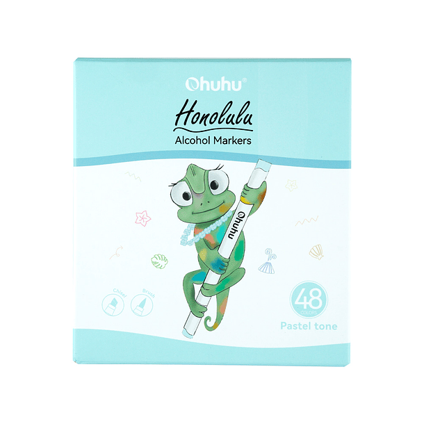 OHUHU 48 MARCADORES DE ALCOHOL PASTEL + 1 BLENDER PINCEL Y BISELADA 7