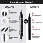 MARCADOR PERMANENTE CROMADO PLATEADO OHUHU DOBLE PUNTA 8