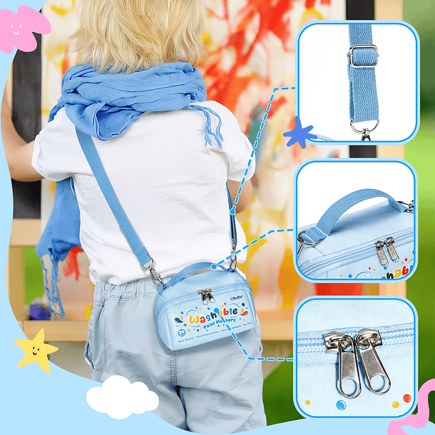 OHUHU 24 MARCADORES ACRÍLICOS LAVABLES PARA NIÑOS PUNTA BALA 4