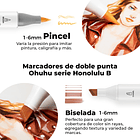 OHUHU 36 MARCADORES ALCOHOL TONOS PIEL PINCEL & BISELADA 4