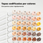 OHUHU 36 MARCADORES BASE ALCOHOL TONOS PIEL PINCEL & FINA 4