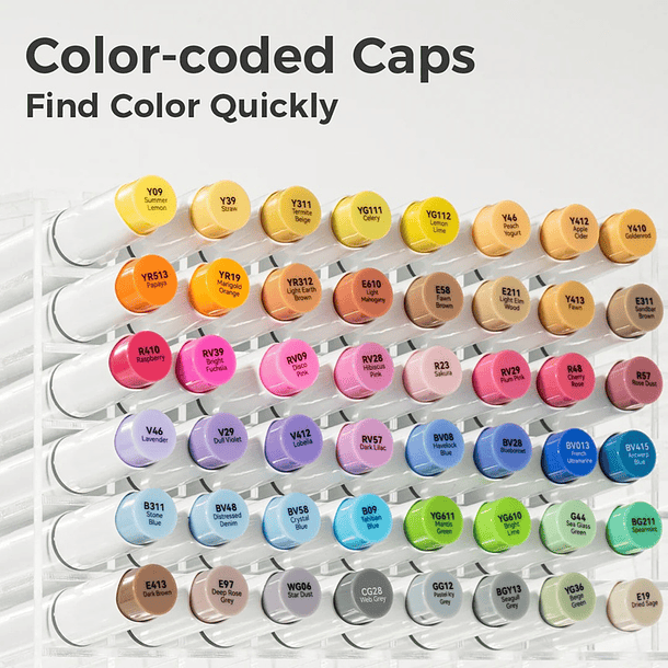 OHUHU 48 MARCADORES DE ALCOHOL TONOS MEDIOS + 1 BLENDER PINCEL Y BISELADA 5