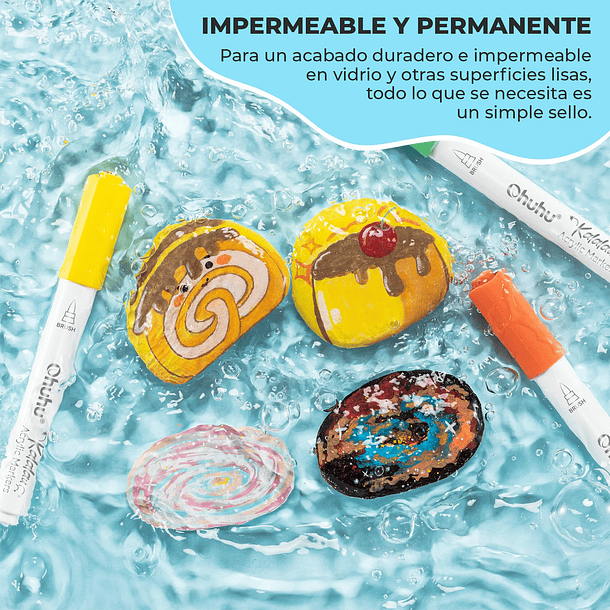 OHUHU 30 MARCADORES ACRÍLICOS KALALAU PUNTAS PINCEL 5