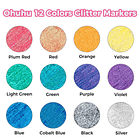 OHUHU MARCADORES GLITTER METÁLICOS CON PURPURINA PUNTA PINCEL 3MM 2