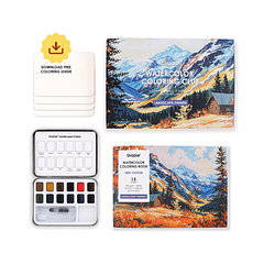 GRABIE CLUB BOX CAJA PARA COLOREAR CON ACUARELA DE TEMÁTICA PAISAJES 