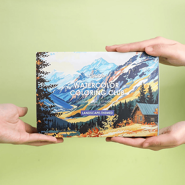GRABIE CLUB BOX CAJA PARA COLOREAR CON ACUARELA DE TEMÁTICA PAISAJES  7