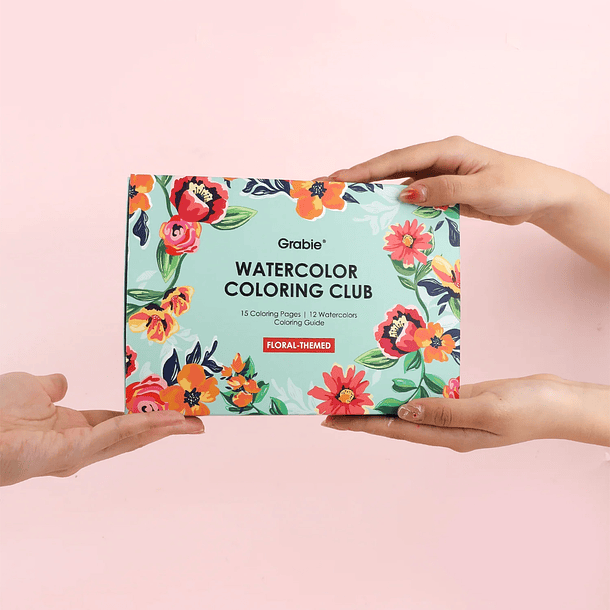 GRABIE CLUB BOX CAJA PARA COLOREAR CON ACUARELA DE TEMÁTICA FLORAL  6
