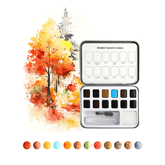 GRABIE CLUB BOX CAJA PARA COLOREAR CON ACUARELA DE TEMÁTICA OTOÑO 