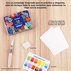 SET DE ACUARELA DE BOLSILLO DE 12 COLORES CON PINCEL ESSENTIAL COLORS  6