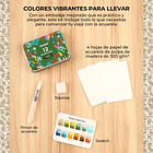 SET DE ACUARELA DE BOLSILLO DE 12 COLORES CON PINCEL COLORES DEL BOSQUE  7