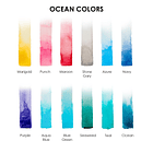 SET DE ACUARELA DE BOLSILLO DE 12 COLORES CON PINCEL COLORES DEL OCÉANO  3