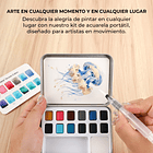 SET DE ACUARELA DE BOLSILLO DE 12 COLORES CON PINCEL COLORES DEL OCÉANO  5