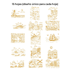 LIBRO PARA COLOREAR DE ACUARELA CON TEMÁTICA DE PAISAJES (15 HOJAS 300 GSM)  2