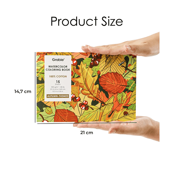 LIBRO PARA COLOREAR DE ACUARELA CON TEMÁTICA OTOÑAL (15 HOJAS 300 GSM)  4