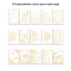 LIBRO PARA COLOREAR DE ACUARELA CON TEMÁTICA OCEÁNICA (15 HOJAS 300 GSM)  2