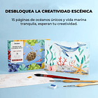 LIBRO PARA COLOREAR DE ACUARELA CON TEMÁTICA OCEÁNICA (15 HOJAS 300 GSM)  4