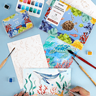 LIBRO PARA COLOREAR DE ACUARELA CON TEMÁTICA OCEÁNICA (15 HOJAS 300 GSM)  6