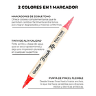 JUEGO DE 36 MARCADORES ACRÍLICOS CON PUNTA PINCEL DOBLE TONO (72 COLORES)  3