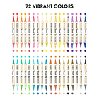 JUEGO DE 36 MARCADORES ACRÍLICOS CON PUNTA PINCEL DOBLE TONO (72 COLORES)  4