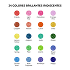 JUEGO DE 24 MARCADORES DE PINTURA ACRÍLICA CON GLITTER  2