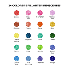JUEGO DE 24 MARCADORES DE PINTURA ACRÍLICA CON GLITTER 