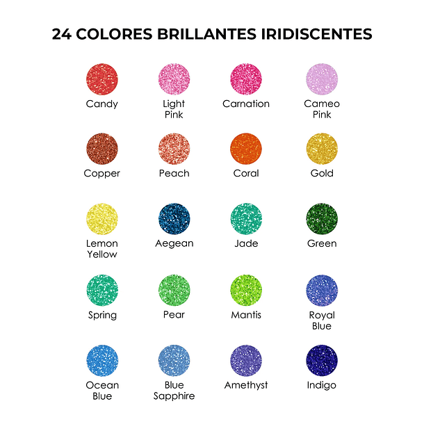JUEGO DE 24 MARCADORES DE PINTURA ACRÍLICA CON GLITTER  2