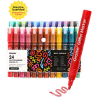 JUEGO DE 24 MARCADORES DE PINTURA ACRÍLICA CON GLITTER  1
