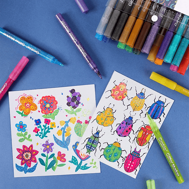 JUEGO DE 24 MARCADORES DE PINTURA ACRÍLICA CON GLITTER  5