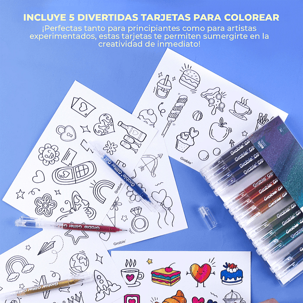 JUEGO DE 18 LÁPICES DE TINTA DE GEL CON GLITTER  7