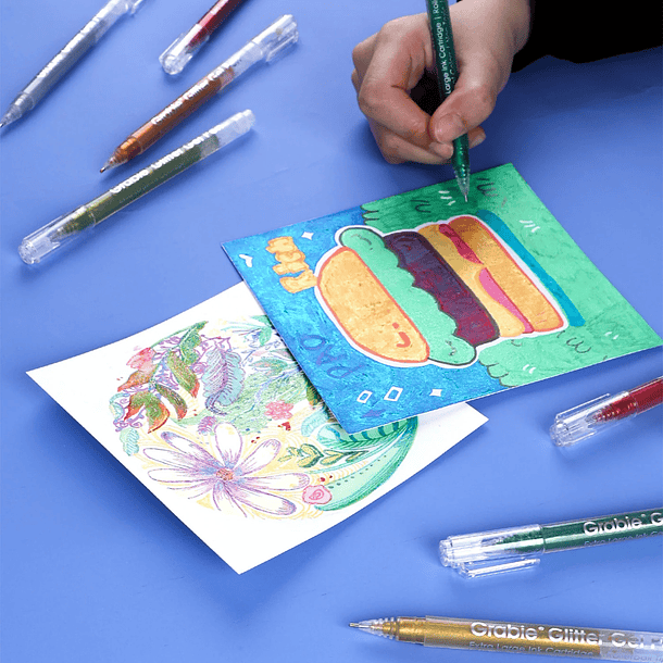 JUEGO DE 18 LÁPICES DE TINTA DE GEL CON GLITTER  8