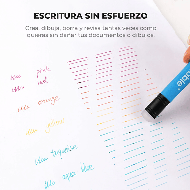 JUEGO DE 9 LÁPICES GEL BORRABLES TONOS CLÁSICOS  4