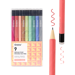 JUEGO DE 9 LÁPICES GEL BORRABLES WHIMSICAL WHIRLS