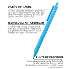 JUEGO DE 12 BOLÍGRAFOS RETRÁCTILES DE GEL ACRÍLICO COLORFLOW  2