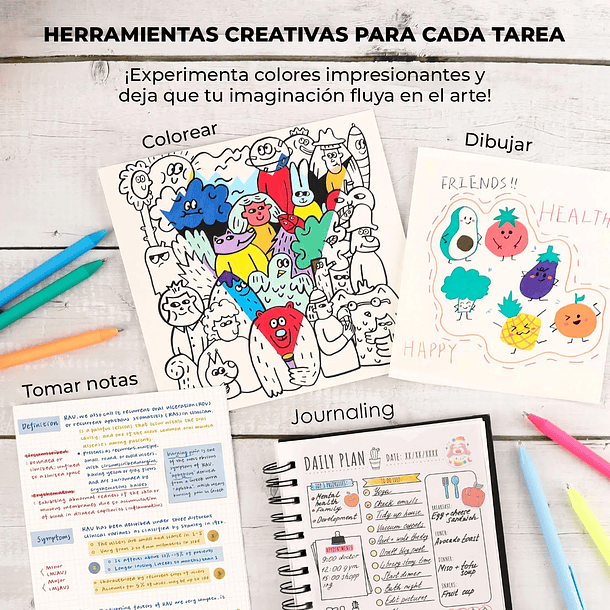 JUEGO DE 12 BOLÍGRAFOS RETRÁCTILES DE GEL ACRÍLICO COLORFLOW  6