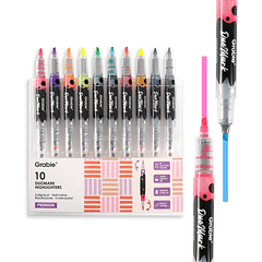 JUEGO DE 10 DESTACADORES DUOMARK (20 COLORES) 